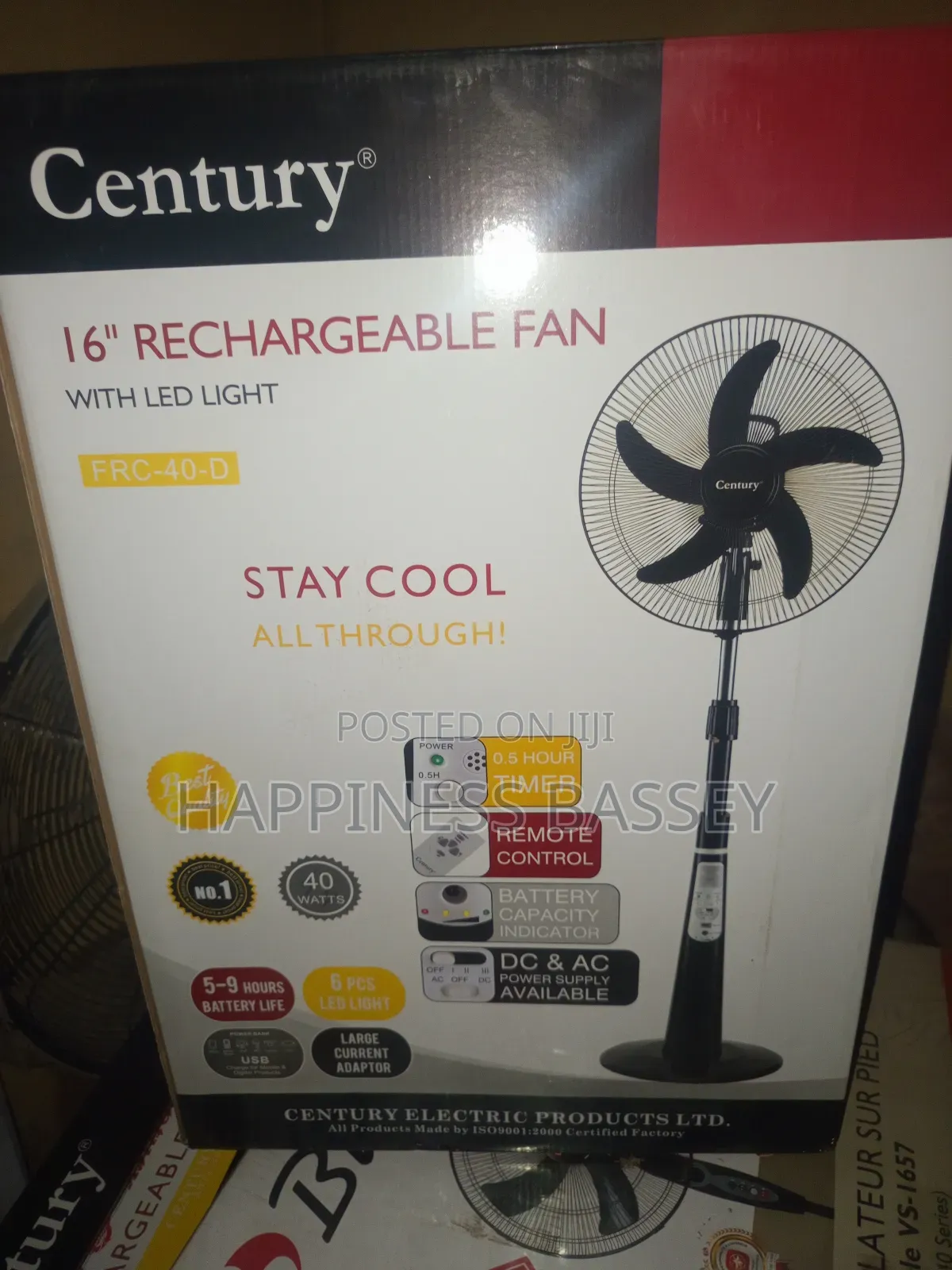 Century Rechargeable Fan 16in