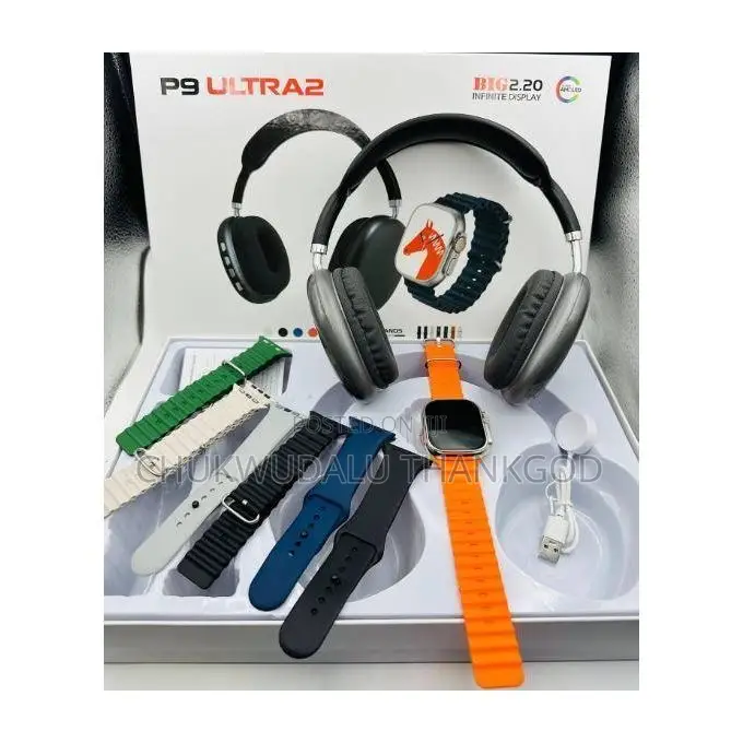P9 Ultra2 Smartphone Watch,Straps Wirelessheadphone,9in1 Combinationed