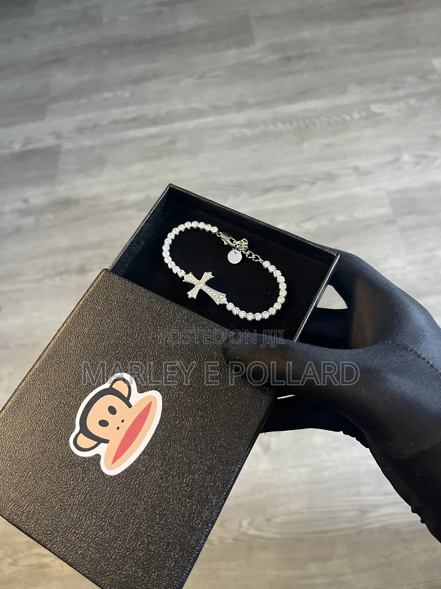Bape X Chrome Hearts Steel Nontarnish Streetwear Tennis Cross Bracelet