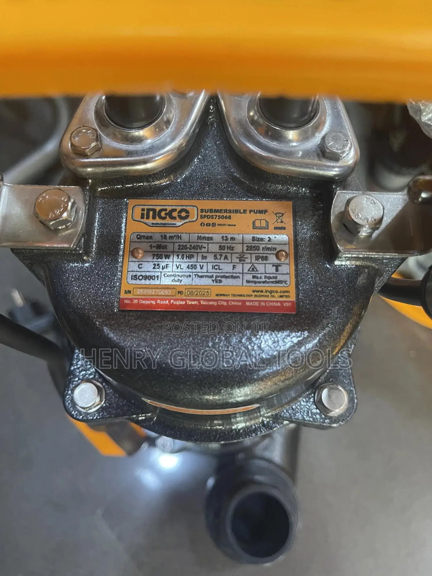 750w 1.0hp Ingco Sewage Dirty Water Pump Machine