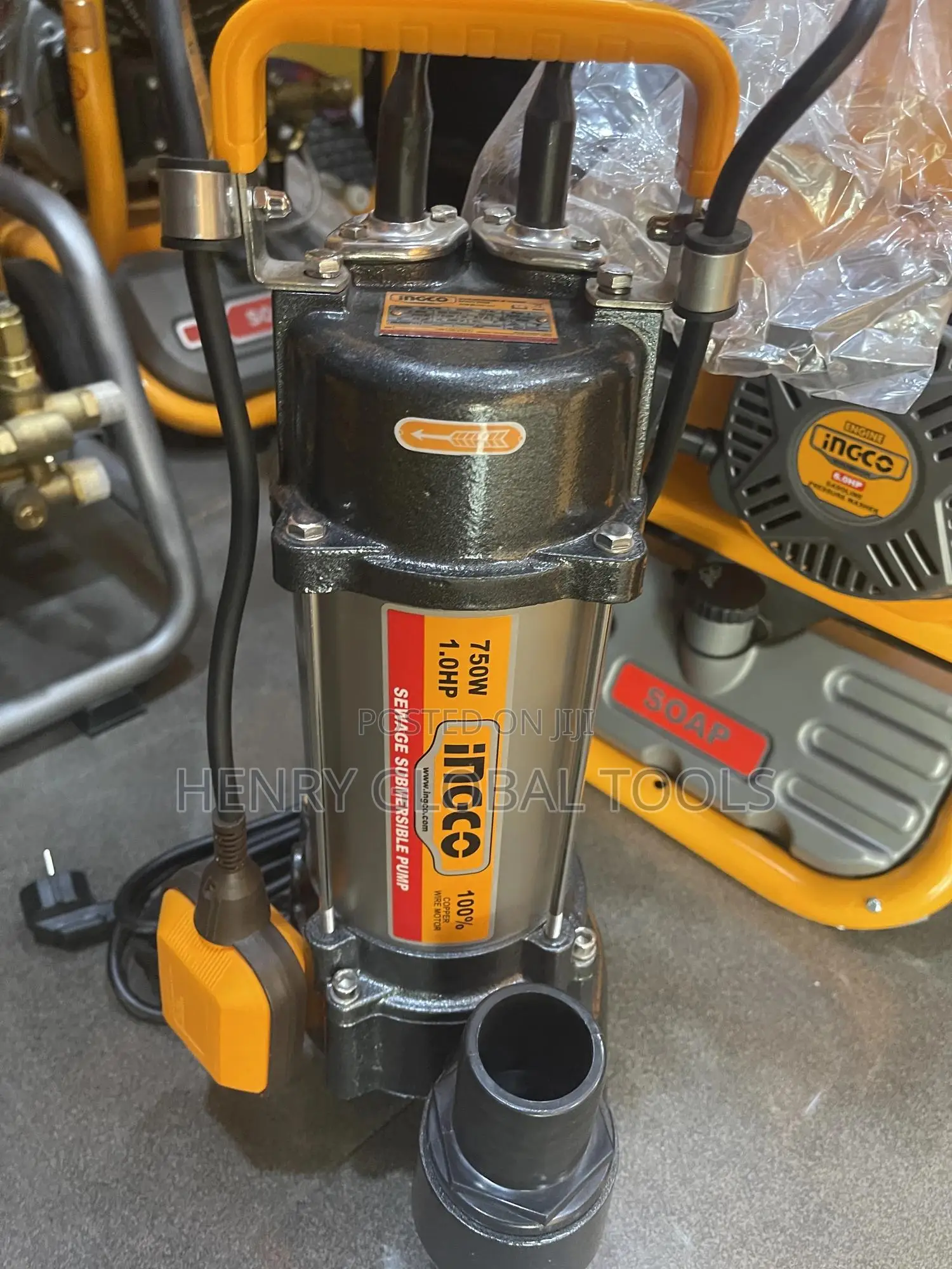750w 1.0hp Ingco Sewage Dirty Water Pump Machine