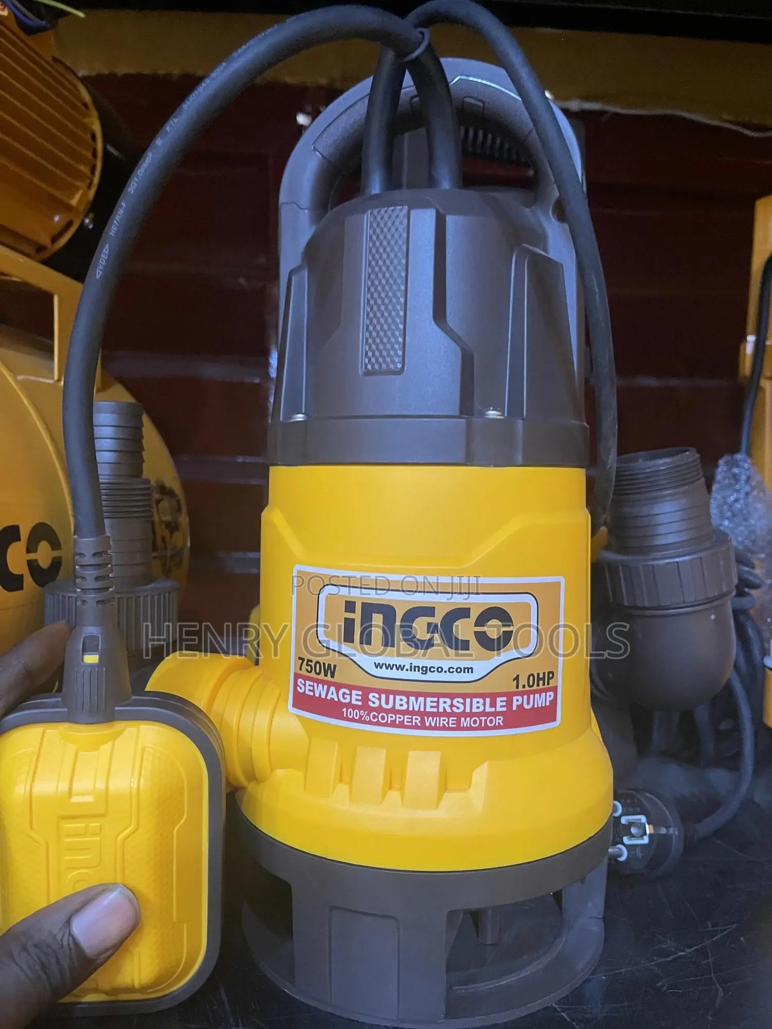 750w 1.0hp Ingco Sewage Submersible Water Pump Machine