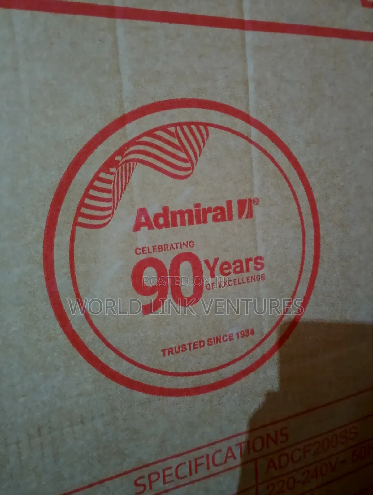 Admiral Chest Freezer Model 200 Liters