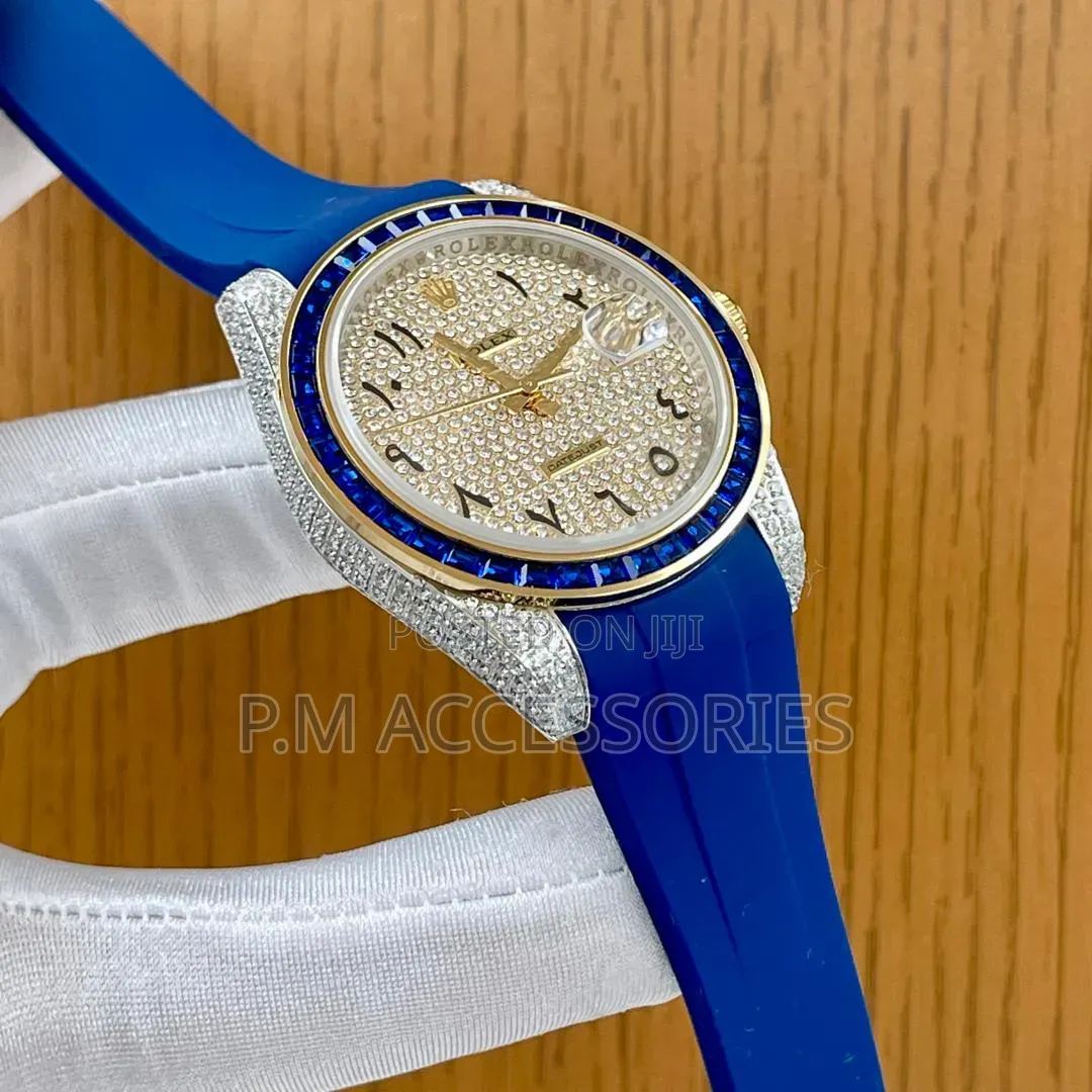 Rolex Oyester Perpetual Full Stone Luxury Rubber Watch