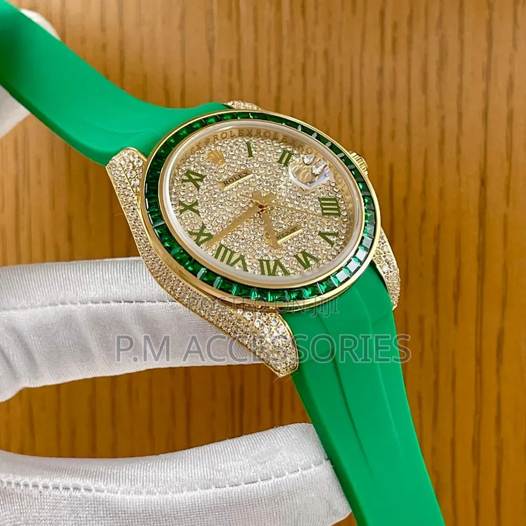 Rolex Oyester Perpetual Full Stone Luxury Rubber Watch