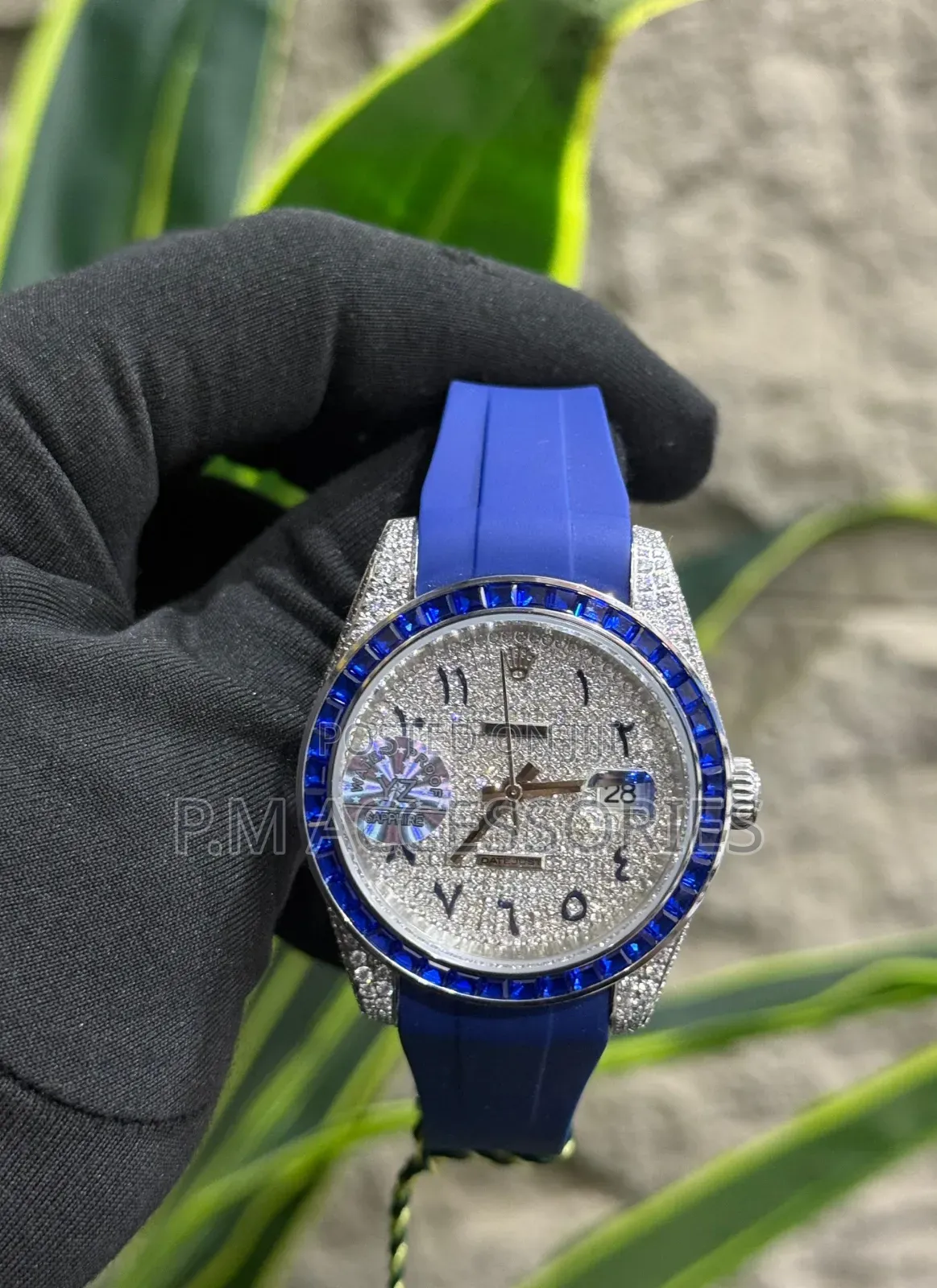 Rolex Oyester Perpetual Full Stone Luxury Rubber Watch