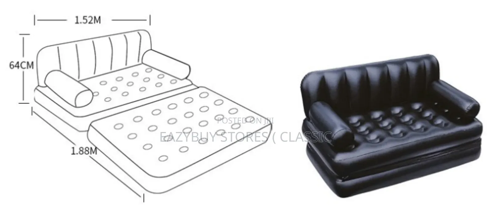 5 in 1 Air Couch, Chair/Bed