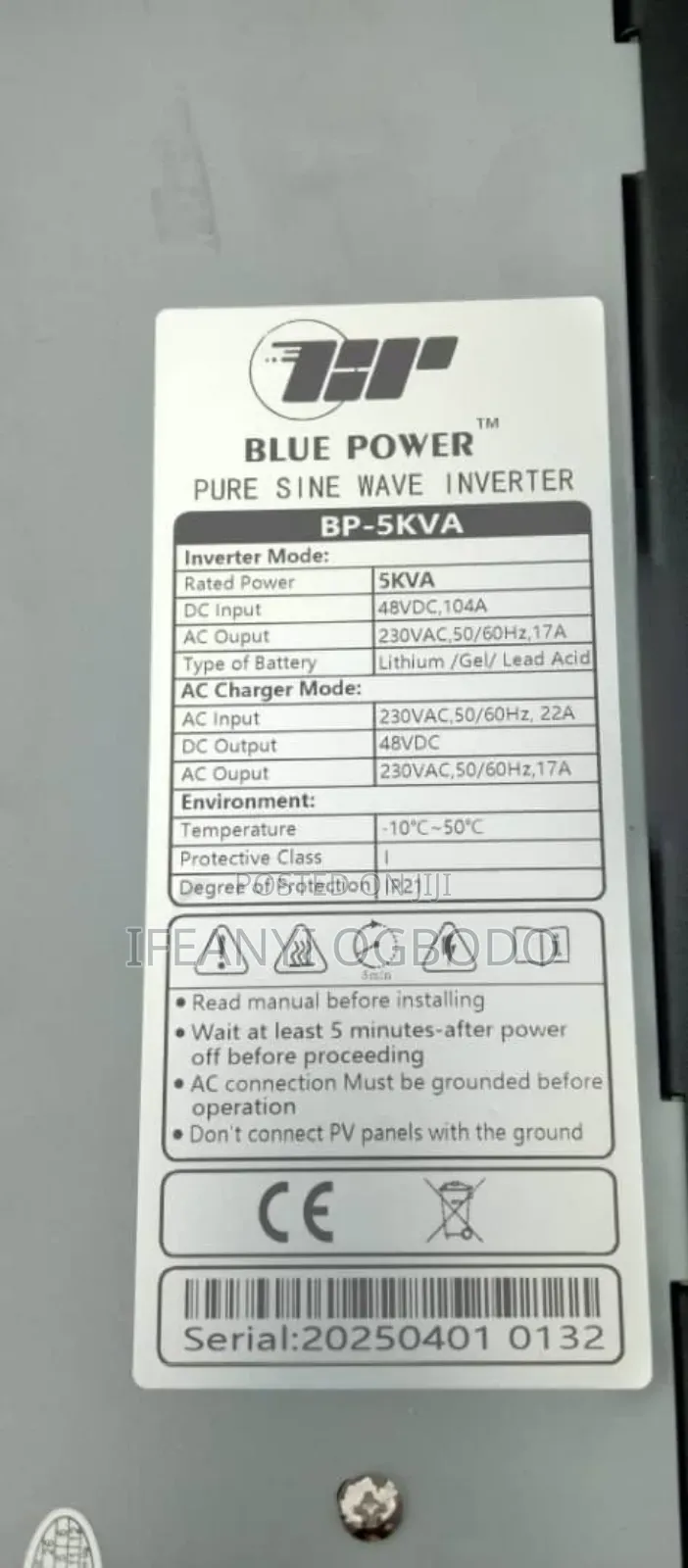 Blue Power Inverter 5kva 48v
