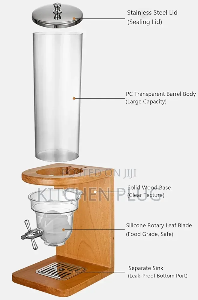 3.5l Hotel Cereal Dispenser With Wooden Stand