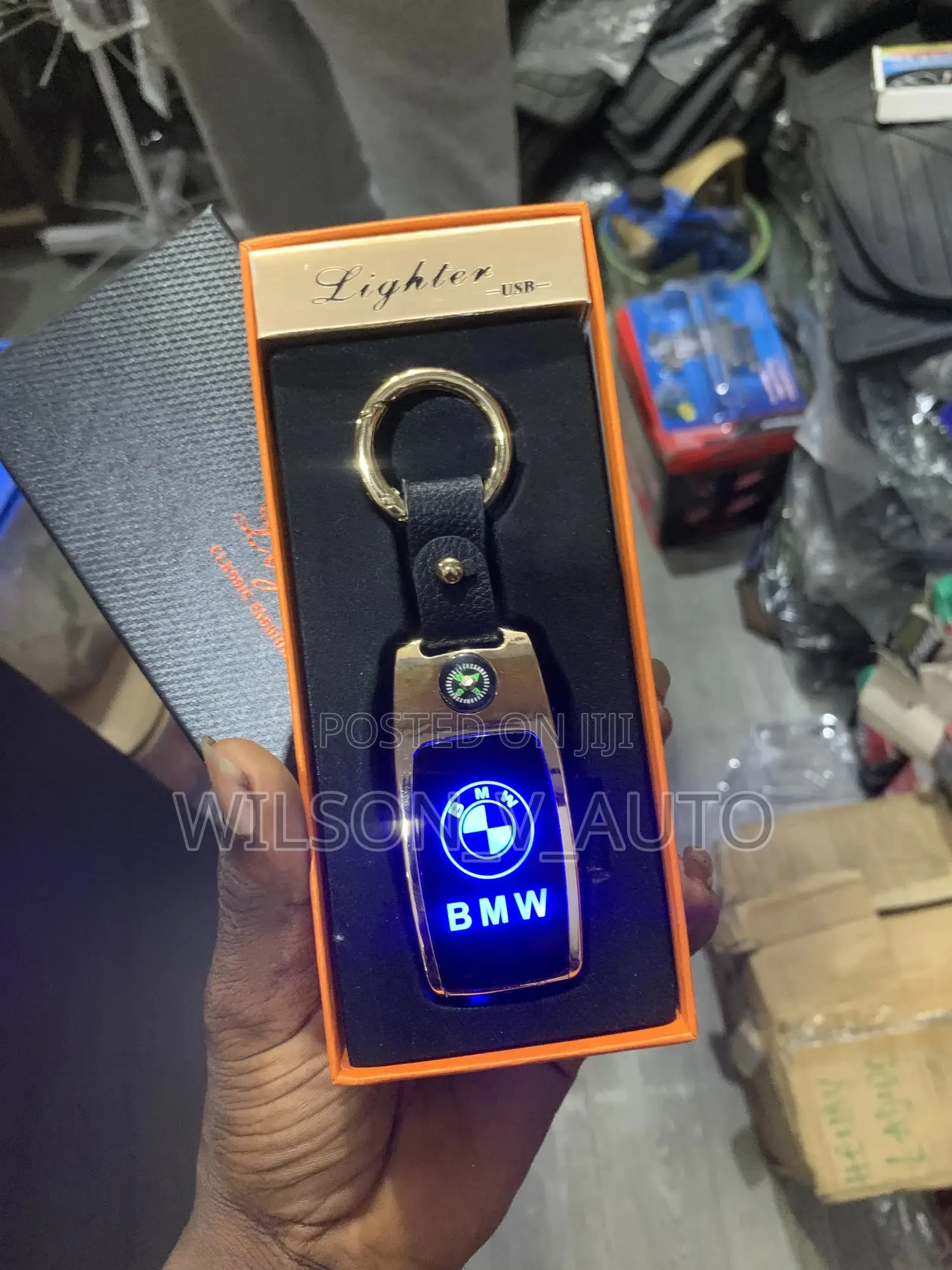 Luxury BMW 3-in-1 Usb Rechargeable Lighter Keychain With Led Light