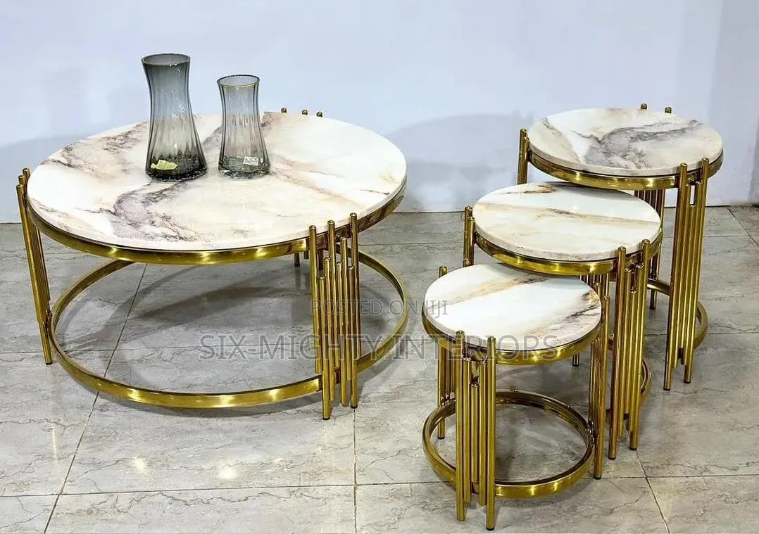 Quality Marble Center Table With 3in1 Side Stool