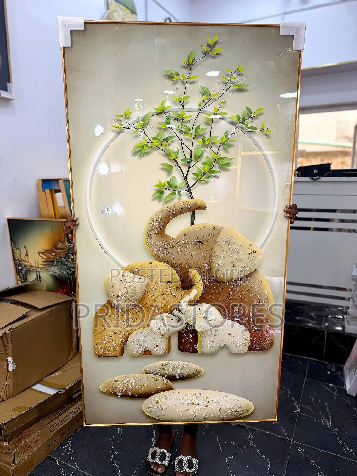  Luxury Crystal Wall Acrylic Painting – Stoned Art Frame