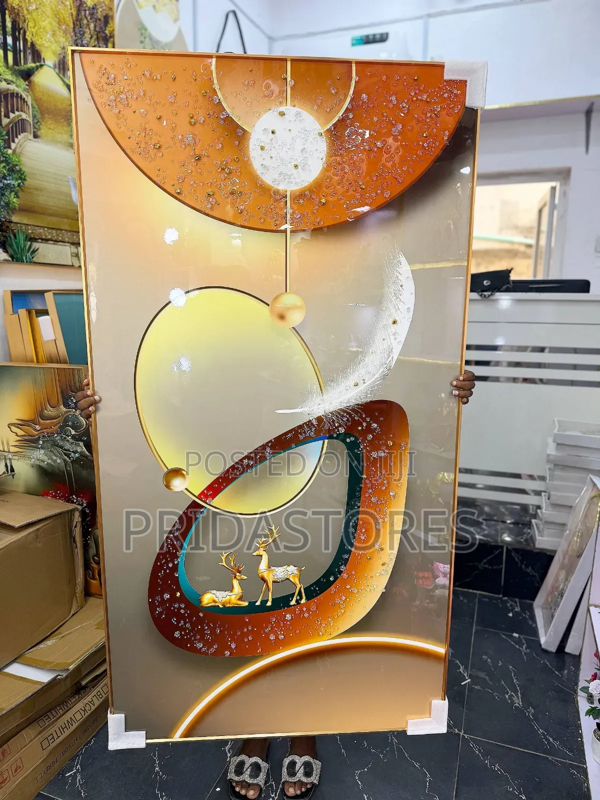  Luxury Crystal Wall Acrylic Painting – Stoned Art Frame