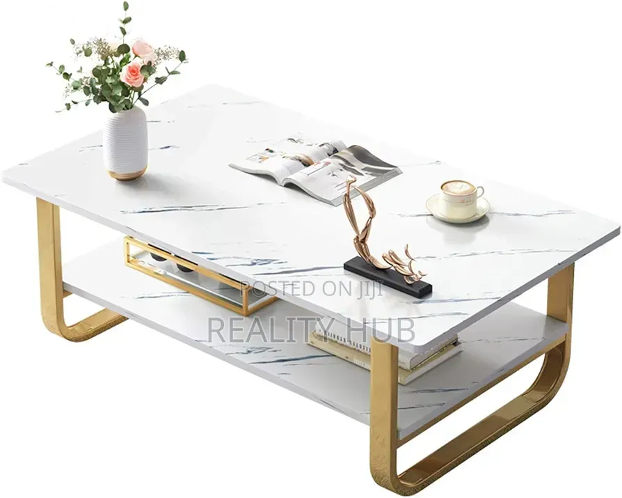 Living Room Glossy MDF Nordic Rectangle Center Table 100cm 60cm 41cm
