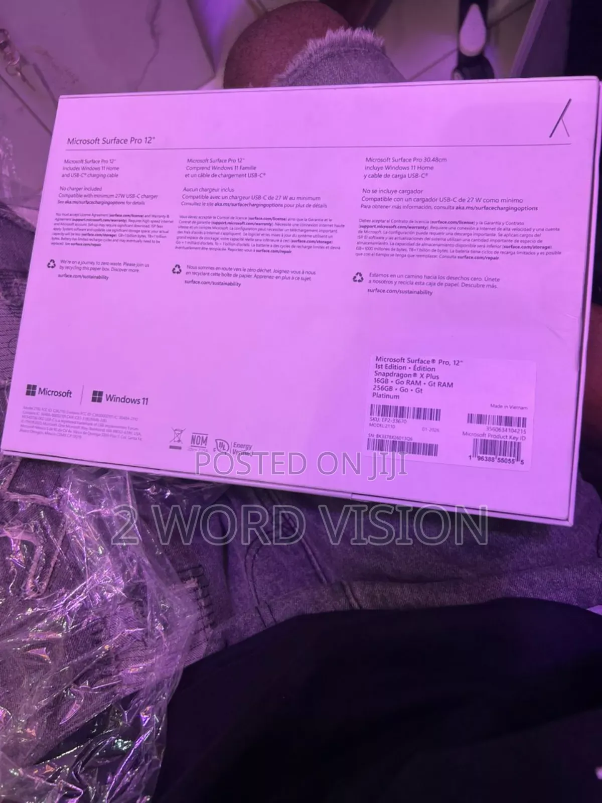 New Laptop Microsoft Surface Pro Copilot+ PC 12 16GB HDD+SSD 256GB