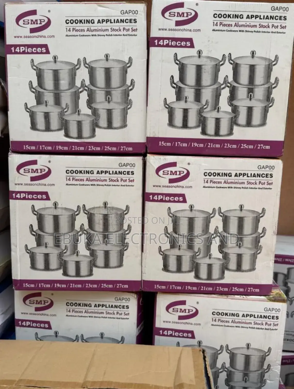 SMP 14 Pieces of Cooking Appliances Aluminium Stock Pot Set Is Avail