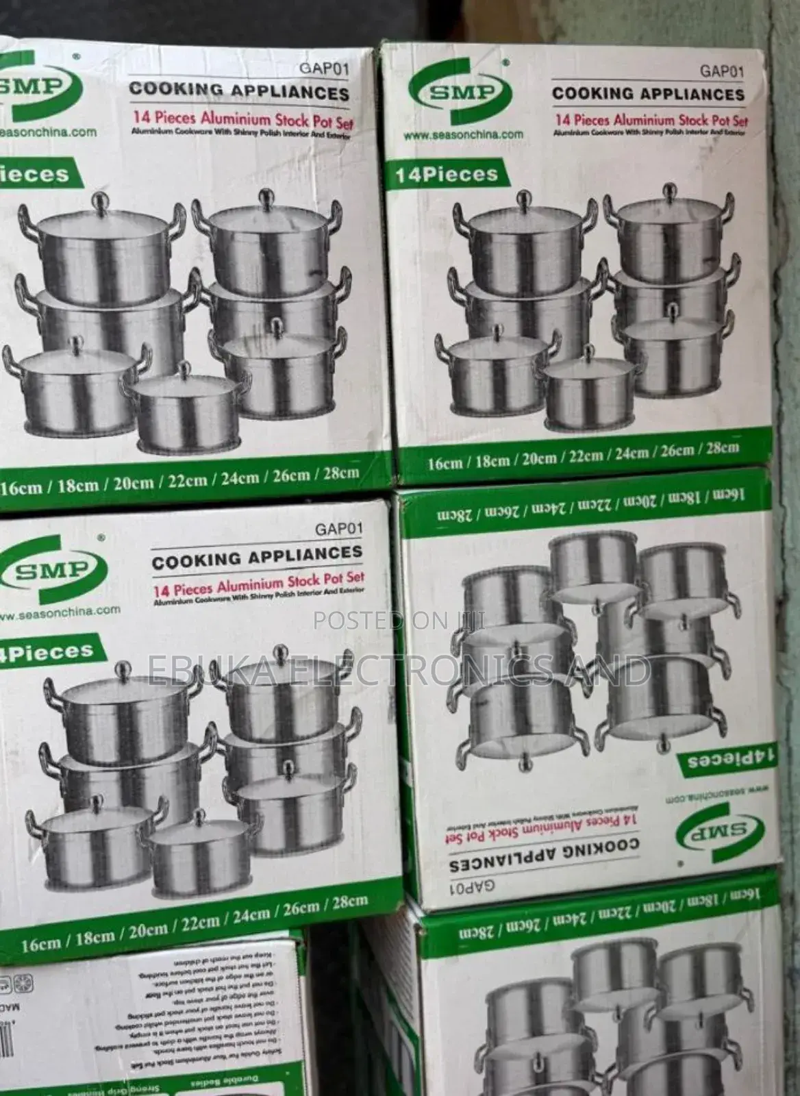 SMP 14 Pieces of Cooking Appliances Aluminium Stock Pot Set Is Avail