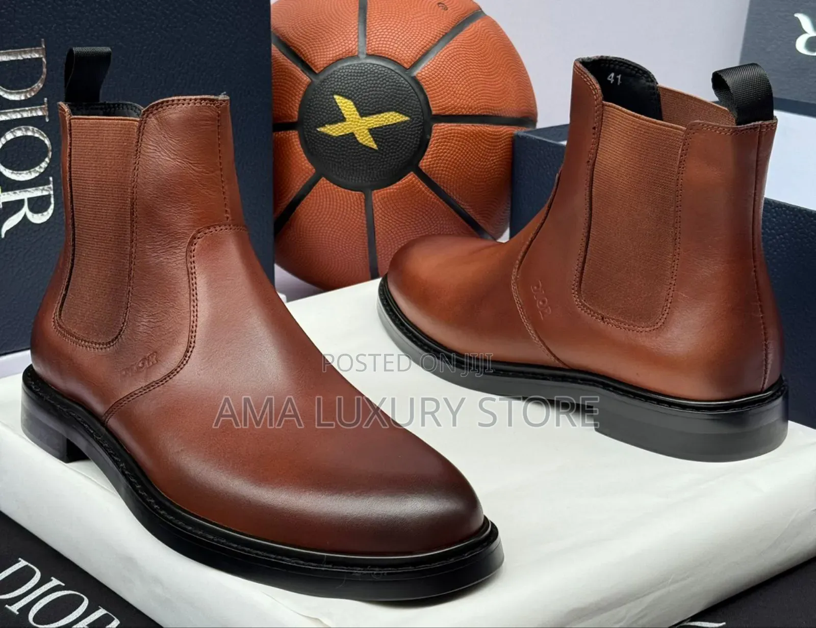 Dior Genuine Leather Designer Men's Chelsea Boot