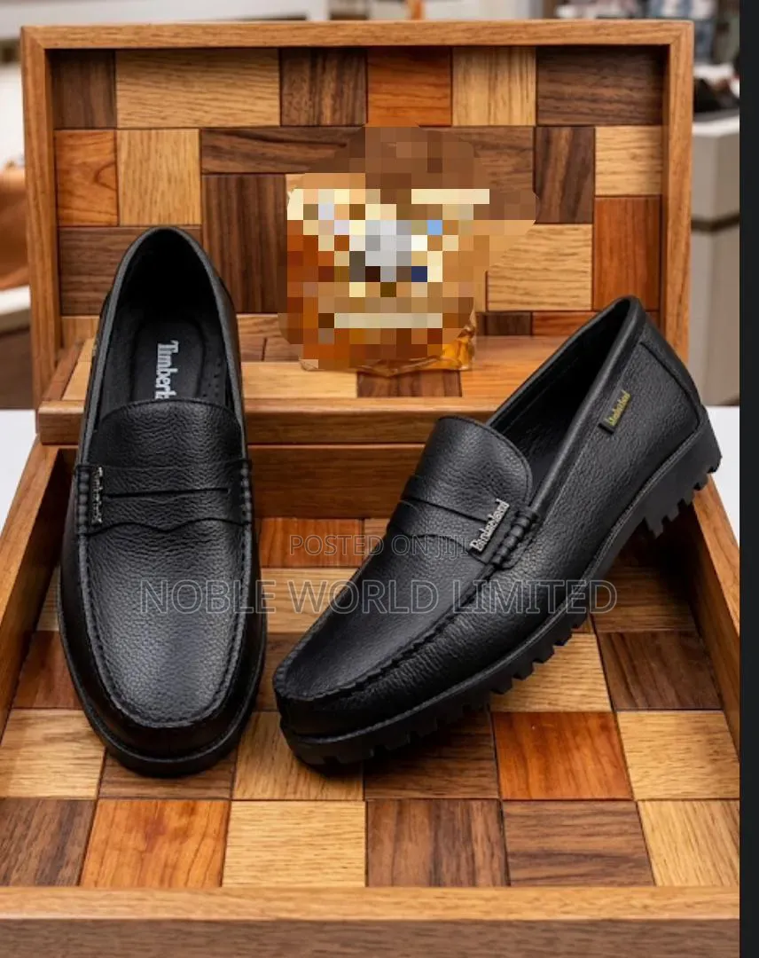 Men's Solid Black Timberland Loafers Kam 6g