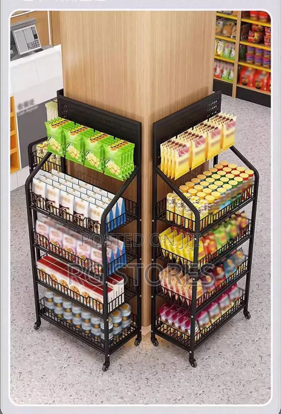 4 Tier Snack Shelf Organizer,Supermarket Display Shelf / Storage Rack