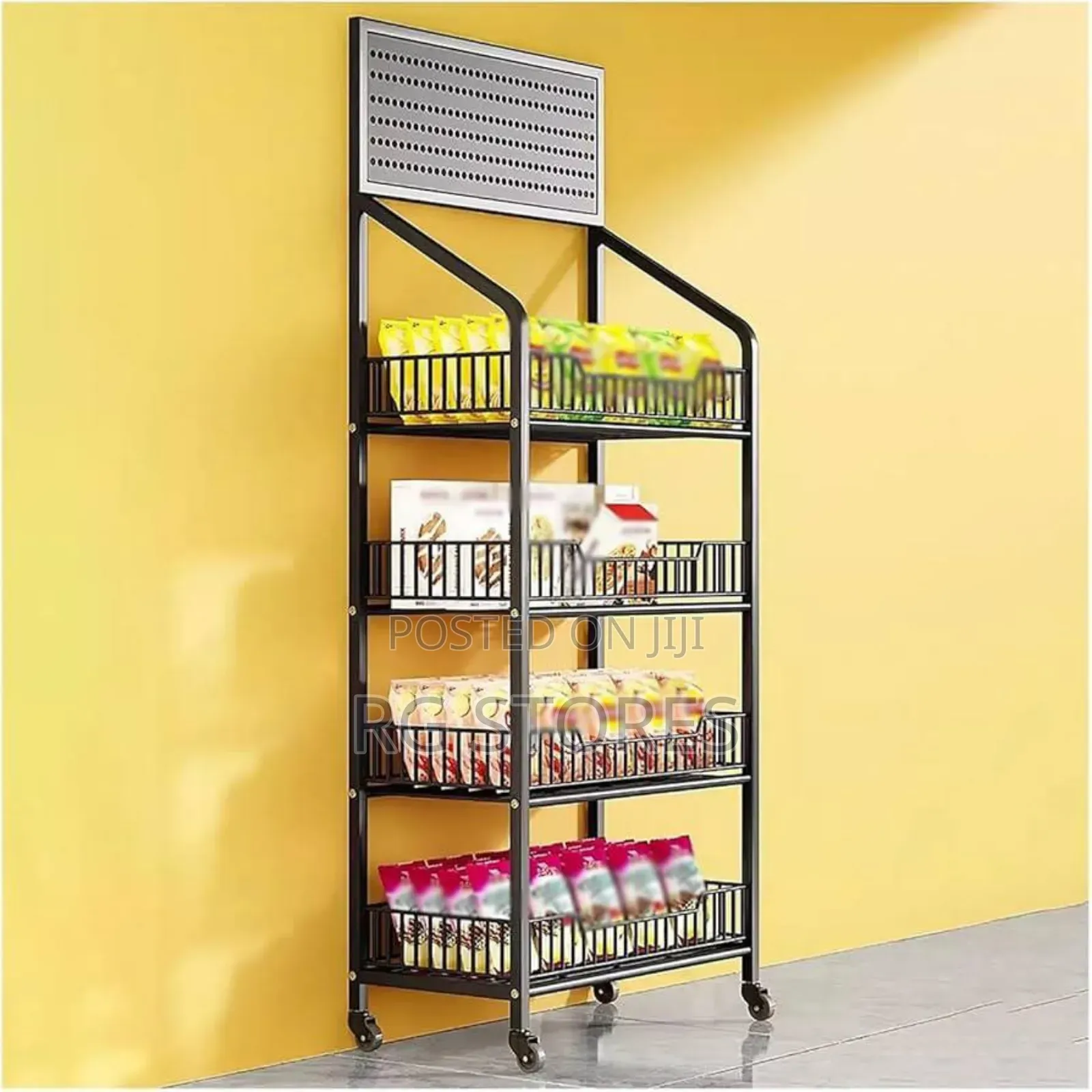 4 Tier Snack Shelf Organizer,Supermarket Display Shelf / Storage Rack