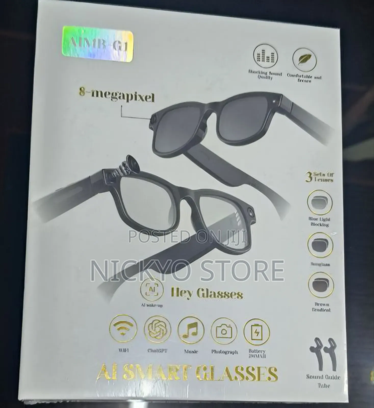 Ai Smart Glasses (Hey Glasses – 8mp Camera)