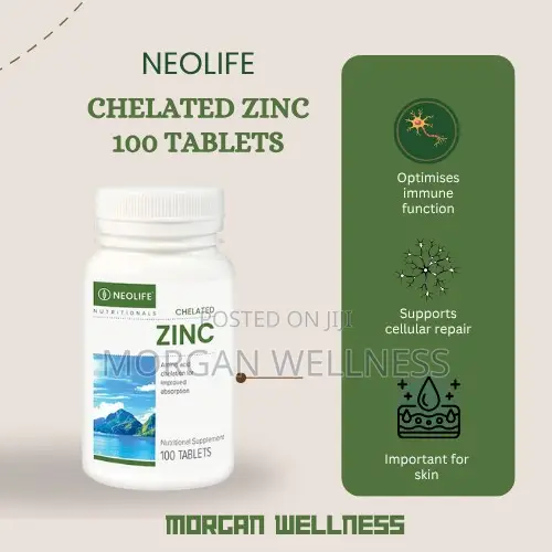 Chelated Zinc 100 Tablets Single. Zinc Supplement.