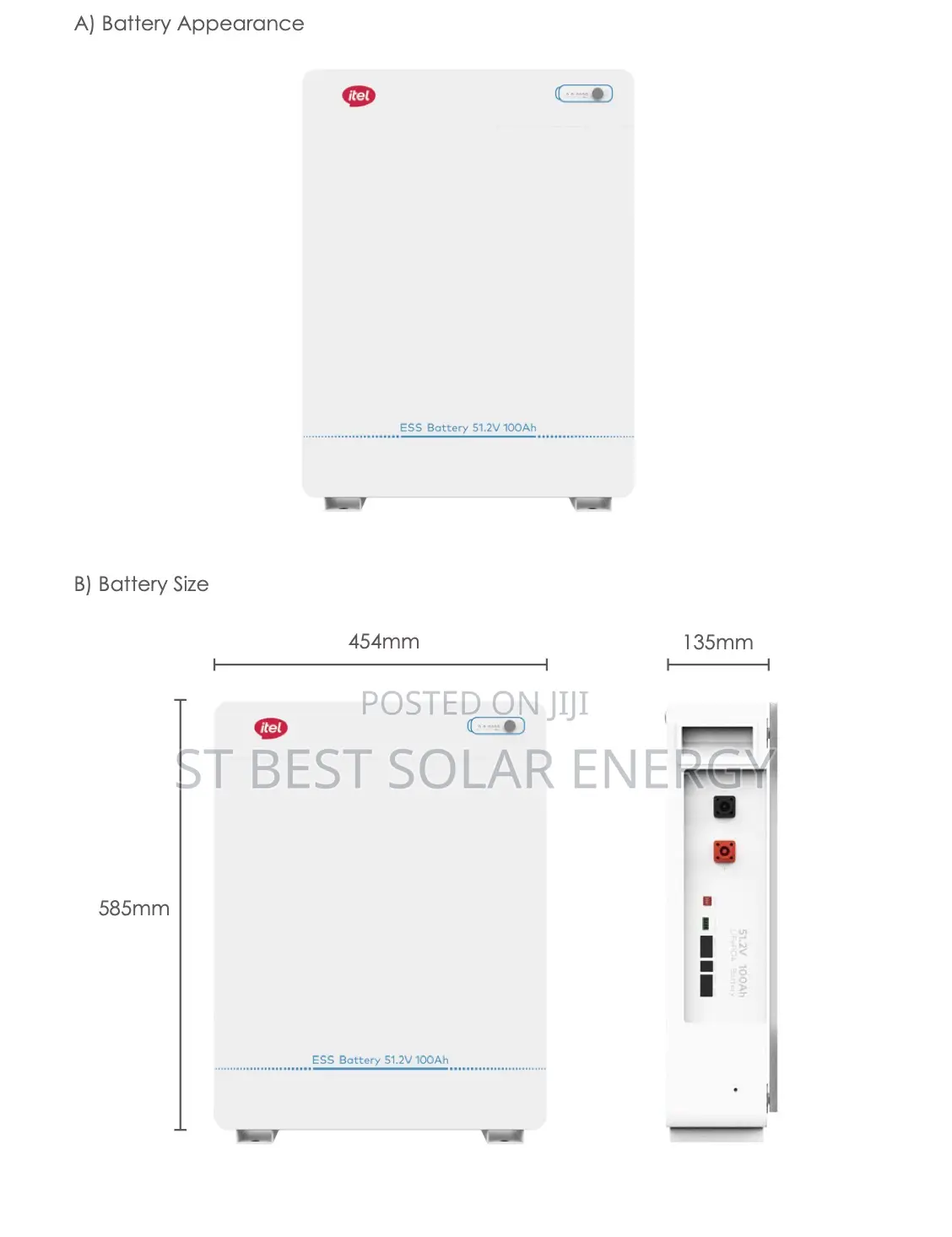 5kwh/48v Itel Lithium Ion Battery
