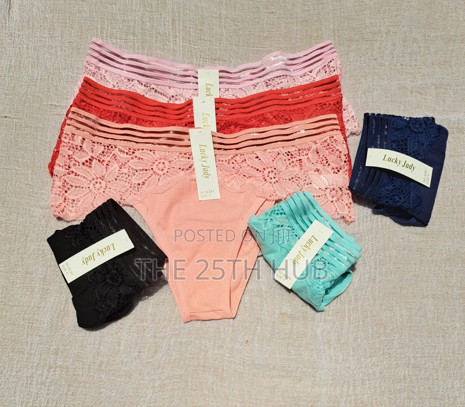 Lace Trim Cotton Panty Set