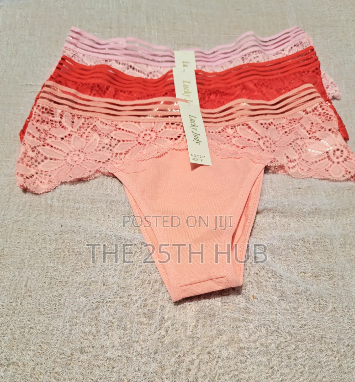 Lace Trim Cotton Panty Set