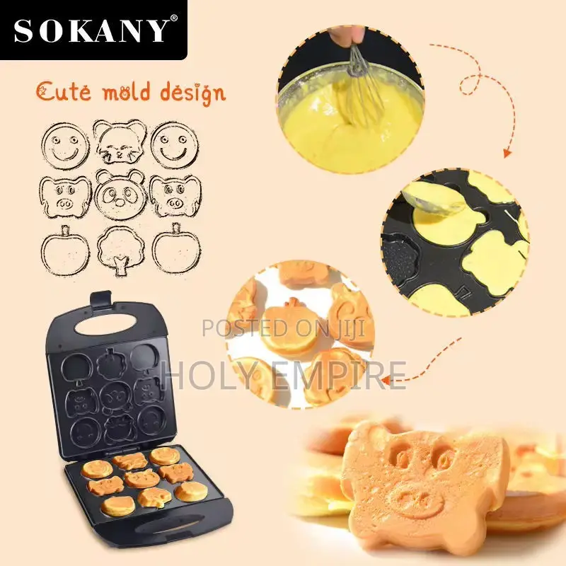 Biscuit Waffle Maker Sandwich Cake Pan Donut Nut Breakfast Machine