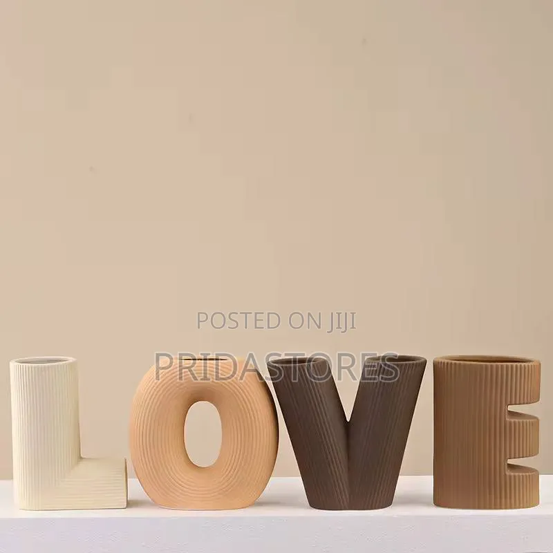 Nordic Creative Art Love Letter Stripe Ceramic Vase