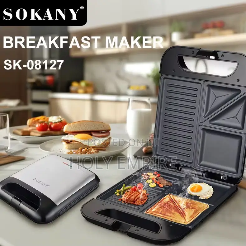3-in-1non-Stick Plates Barbecue Maker Breakfast Bread Sandwich Maker