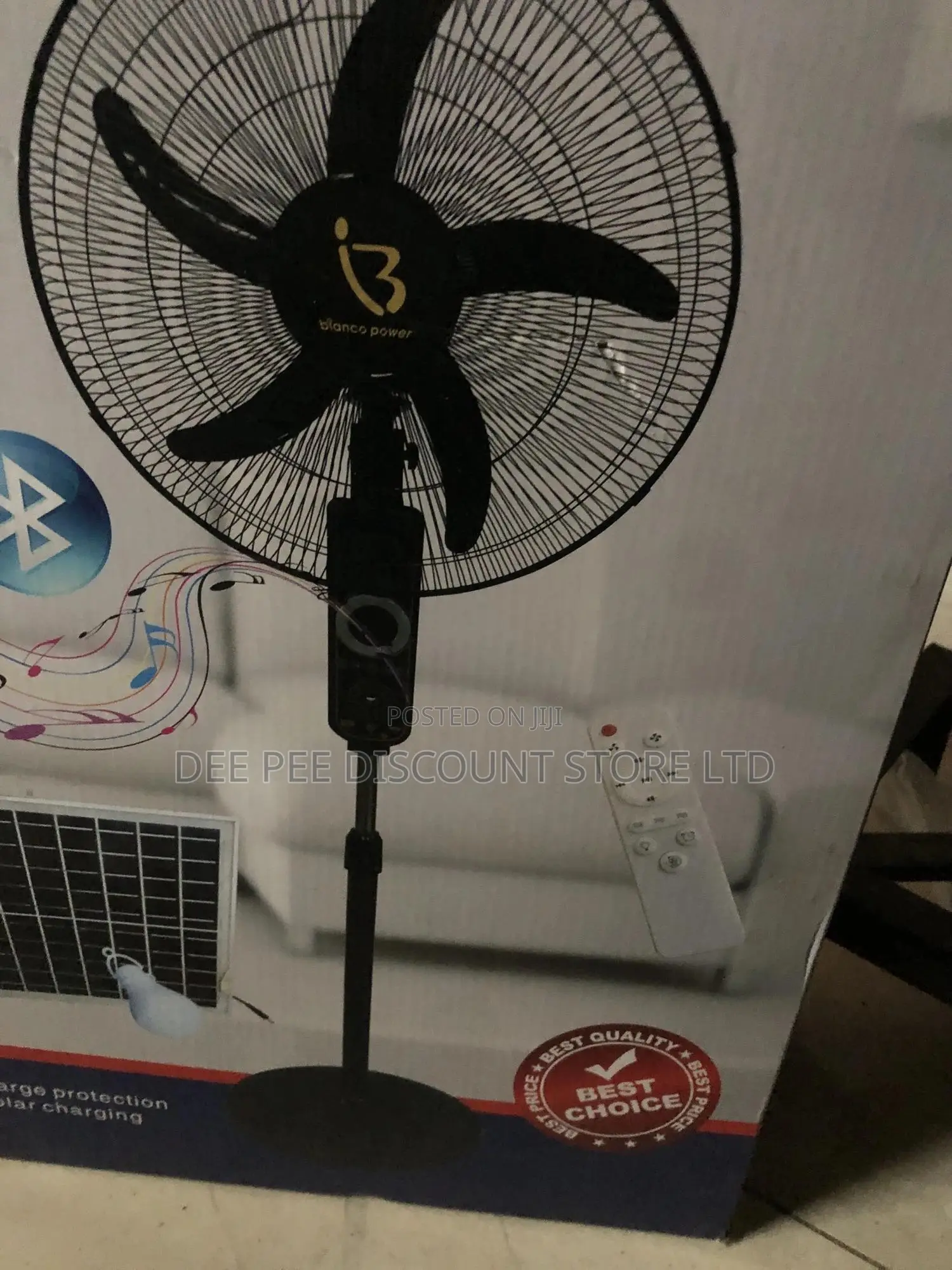 Bianco Power 18 Inches Solar Rechargable Fan With Voice Control
