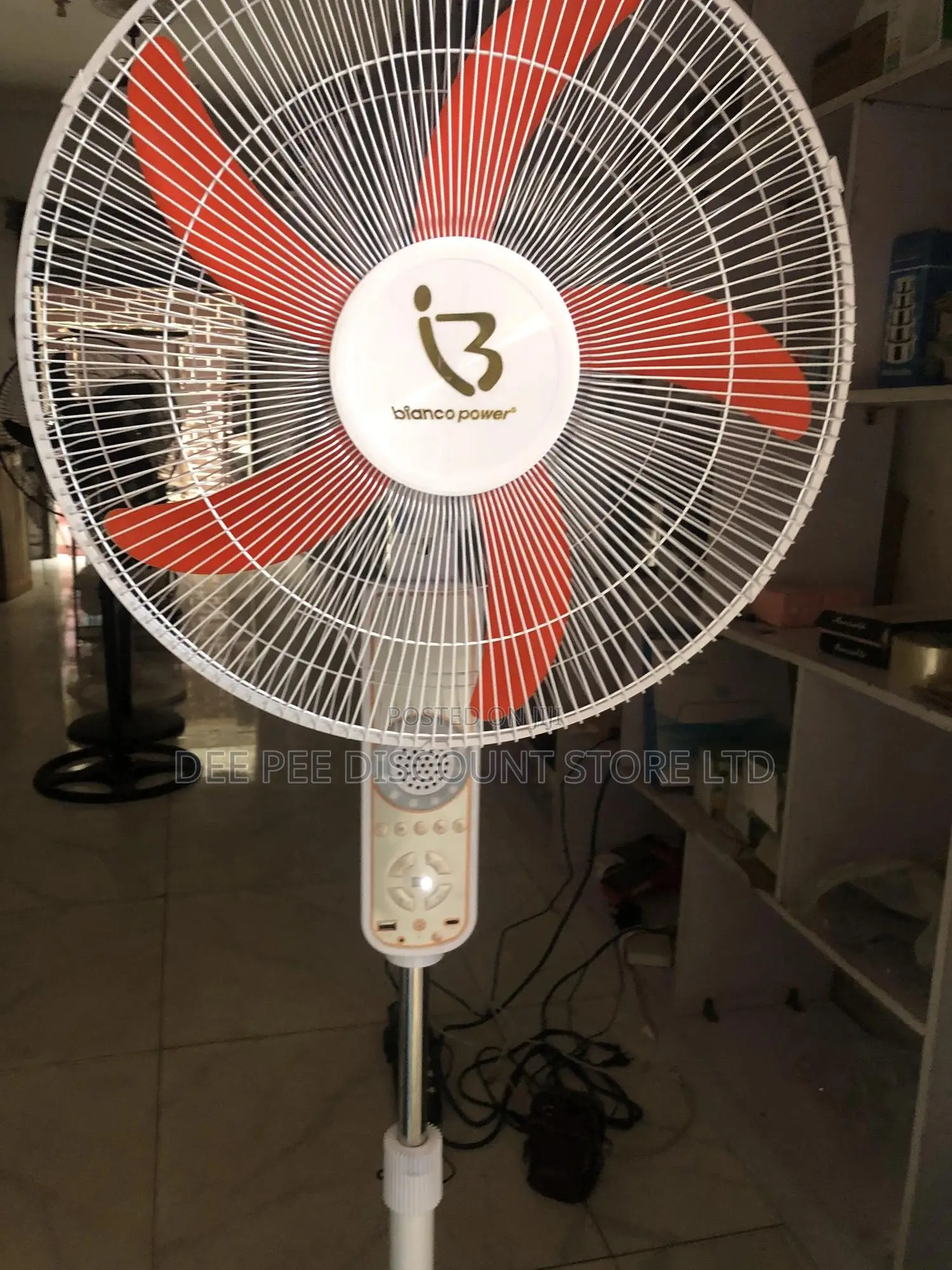 Bianco Power 18 Inches Solar Rechargable Fan With Voice Control