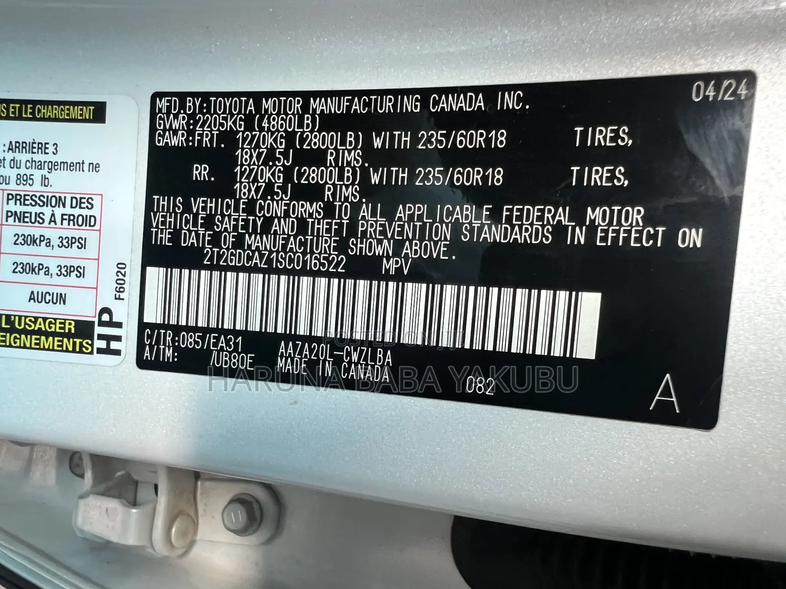 Lexus NX 250 2024 White