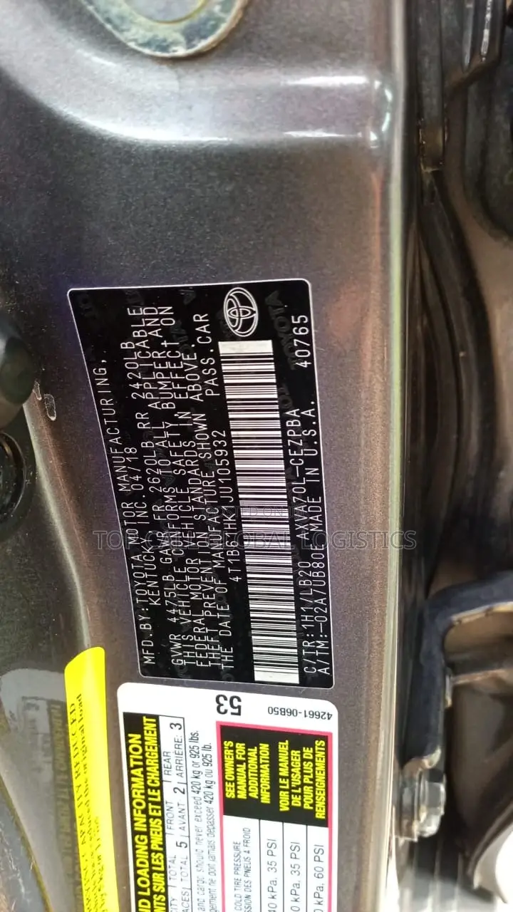 Toyota Camry XSE FWD (2.5L 4cyl 8AM) 2018 Gray