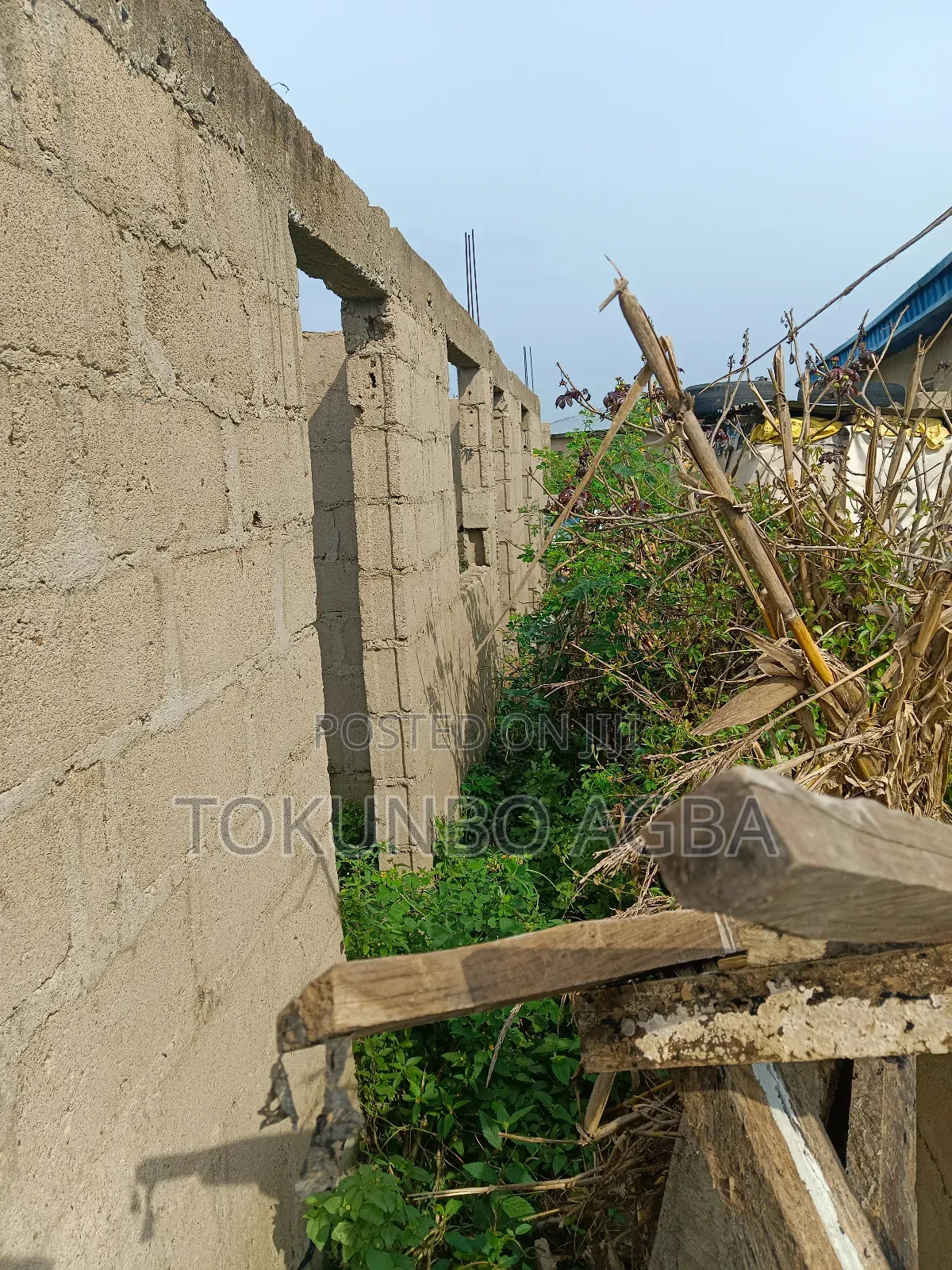 Over 1,000 SQM of Fenced Land With Borehole 5 Units of S/C Carcass