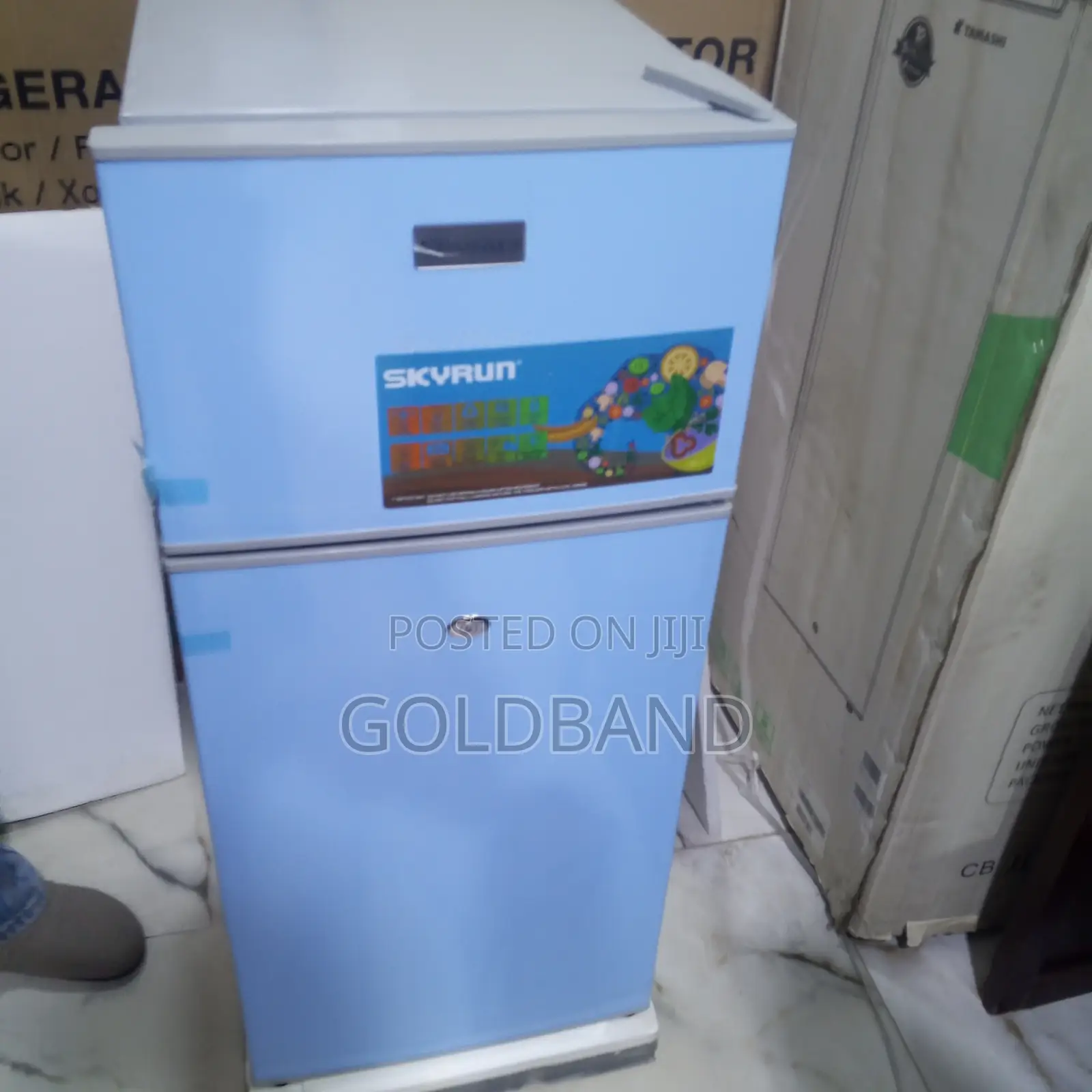 Skyrun 108 Litres Double Door Refrigerator Blue Finish