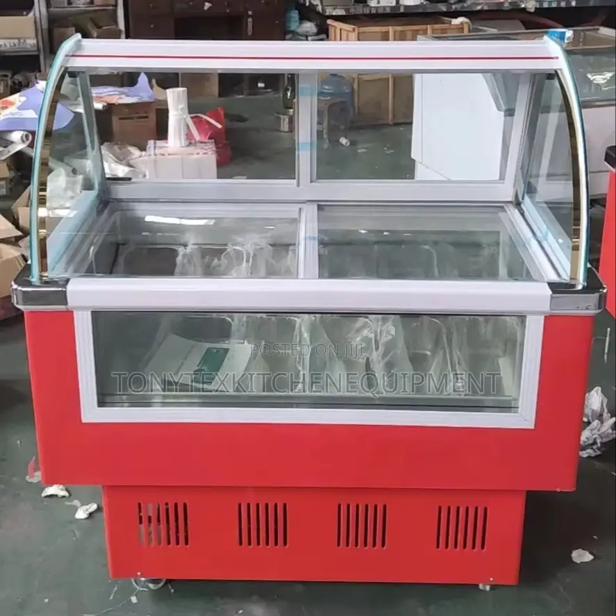 Commercial Ice Cream Display Freezer | Glass Top Ice Cream Showcase