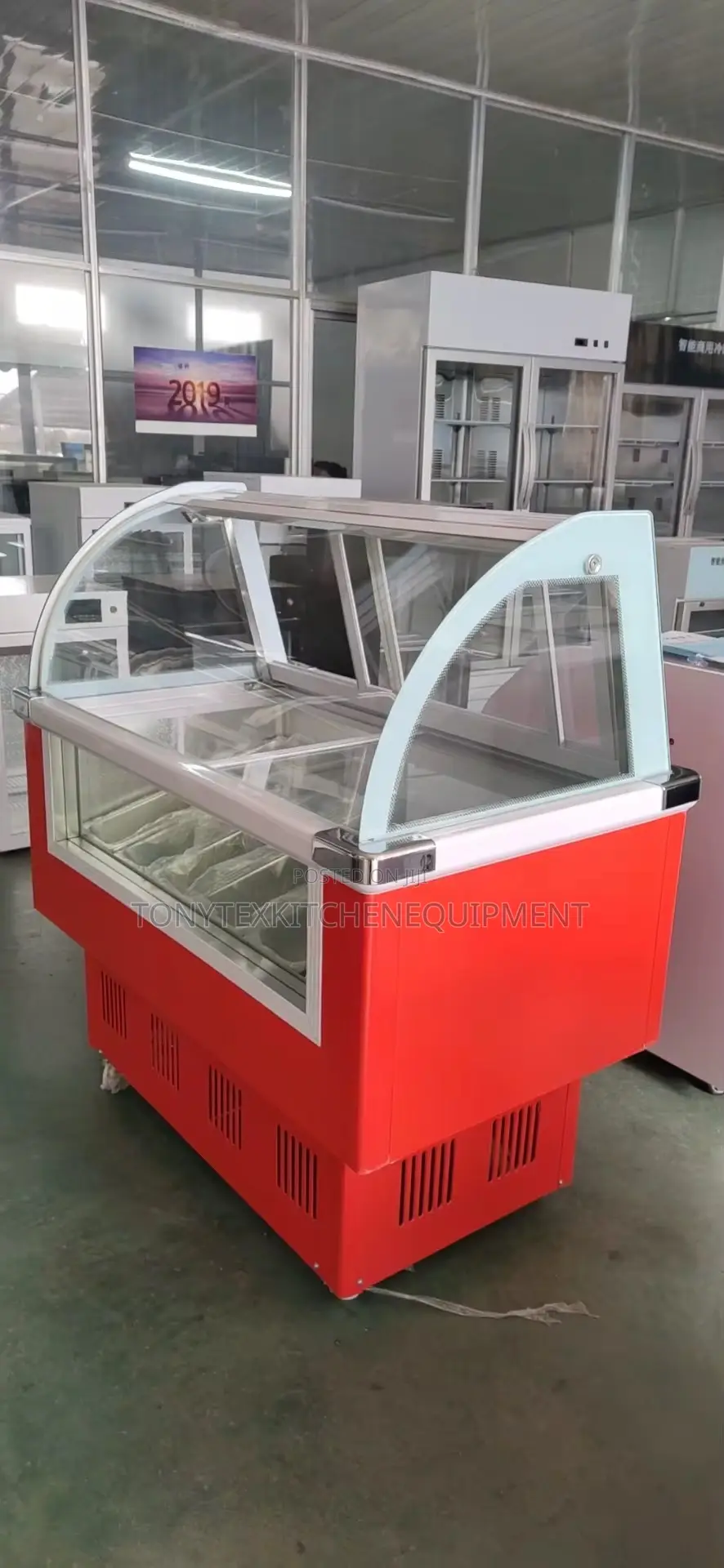 Commercial Ice Cream Display Freezer | Glass Top Ice Cream Showcase