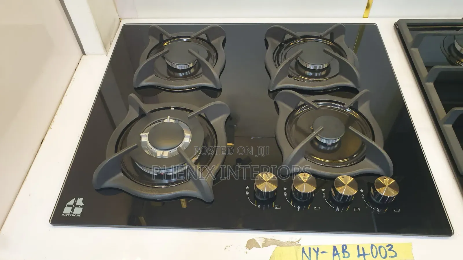 60cm Inbuilt 4 in 1 Gas Cooker Burner Black Colour