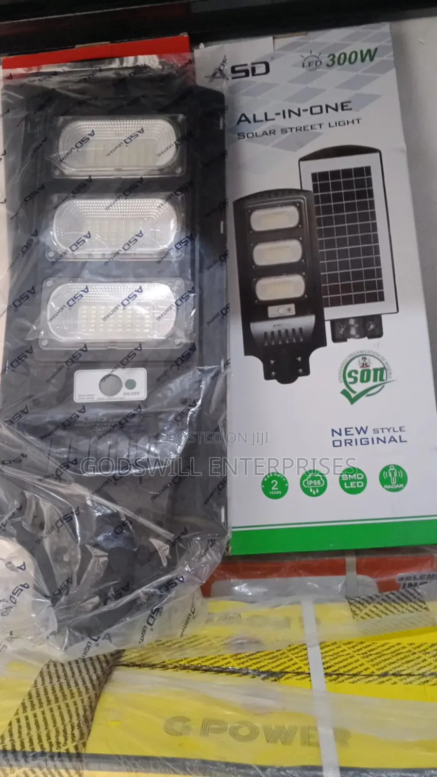 300w Asd Brand All-in-One Solar Street Light. Key Features Include: