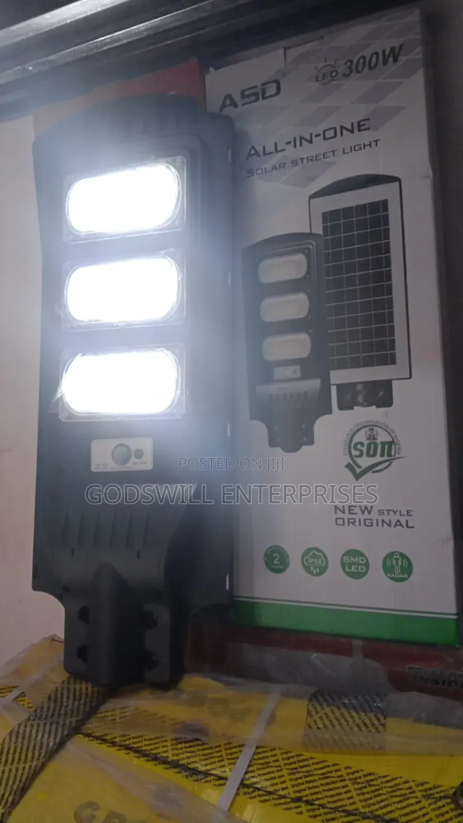 300w Asd Brand All-in-One Solar Street Light. Key Features Include: