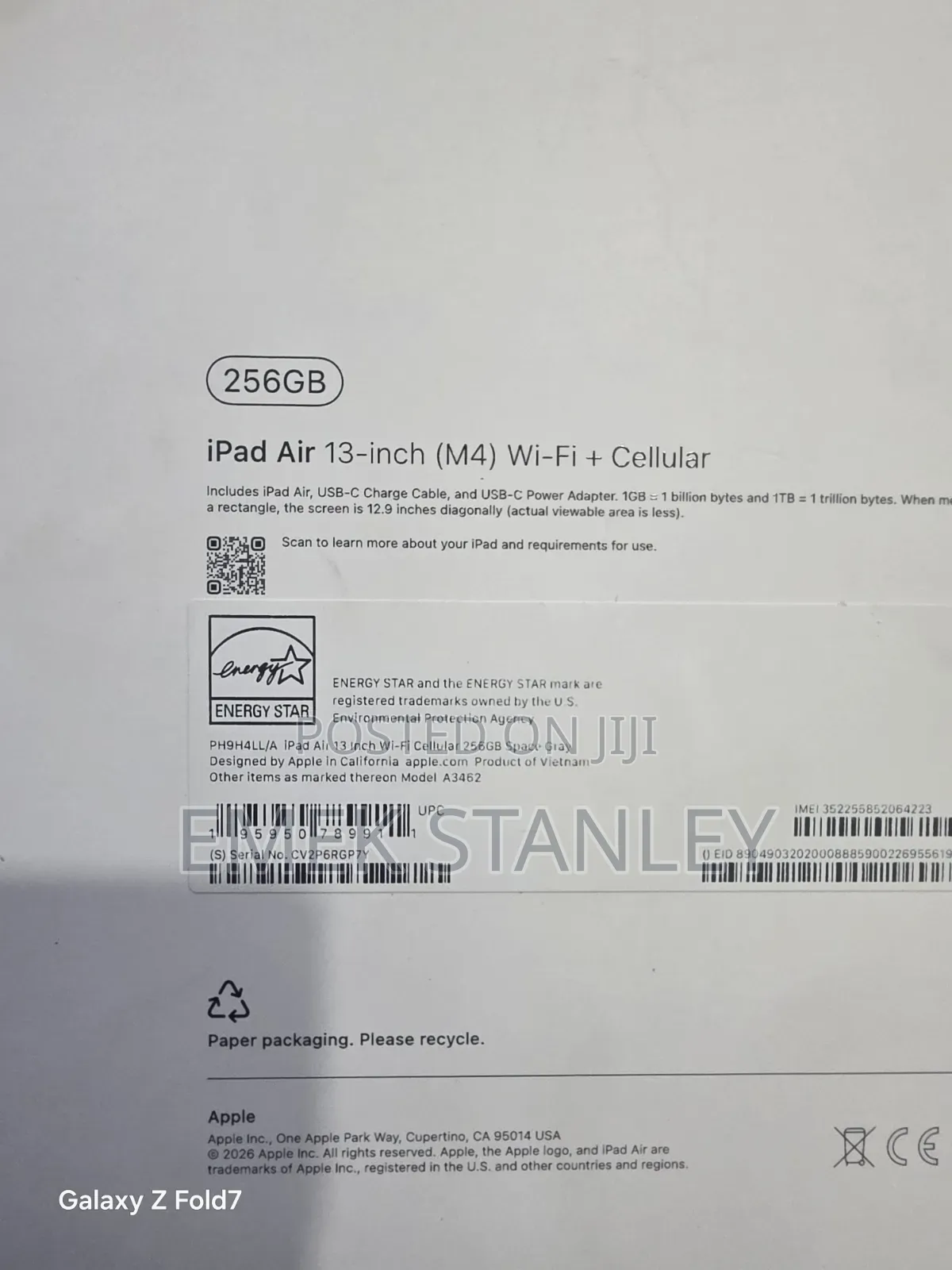 New Apple iPad Air 13 (2025) 256 GB Gray