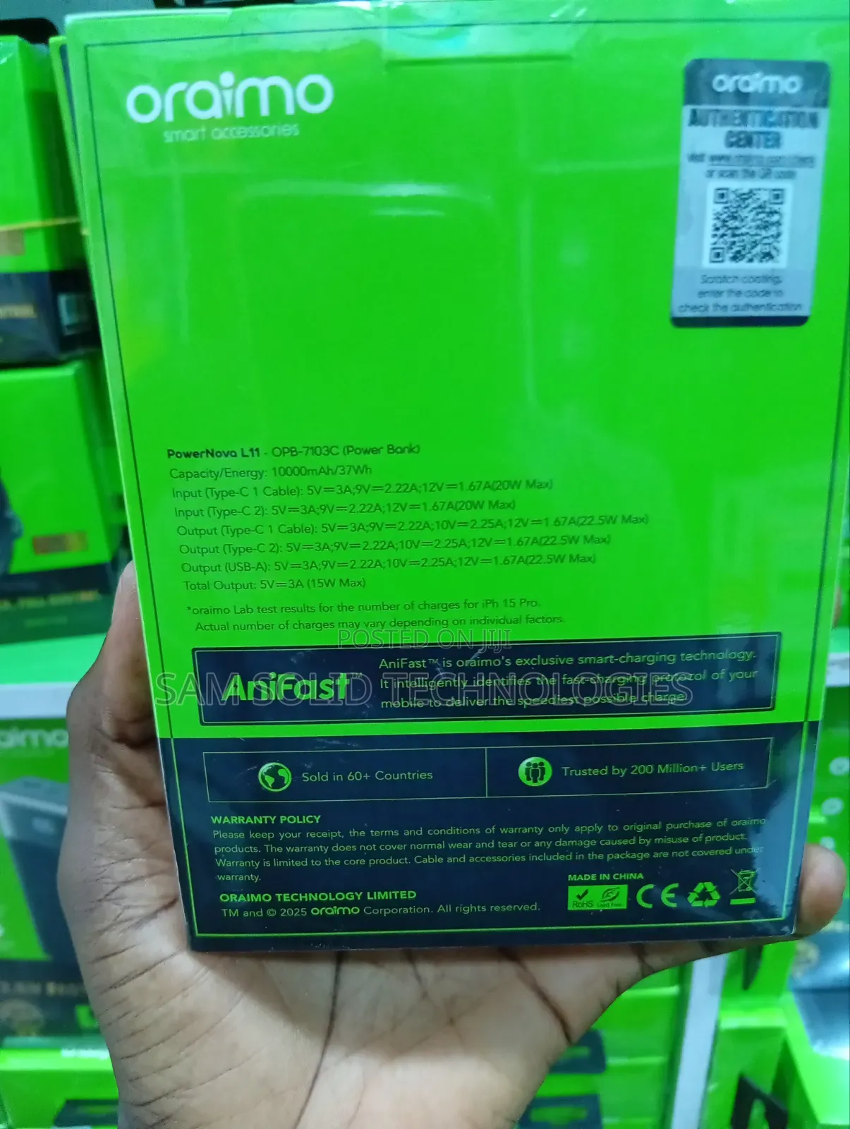 Oriamo Pocket Size 10000mah Power Bank