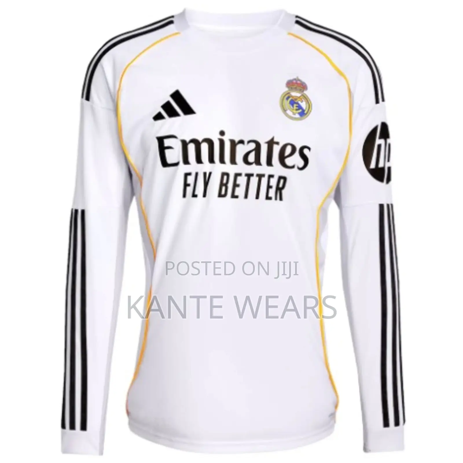 Adidas Real Madrid Long Sleeve 2025/2026 Home Jersey