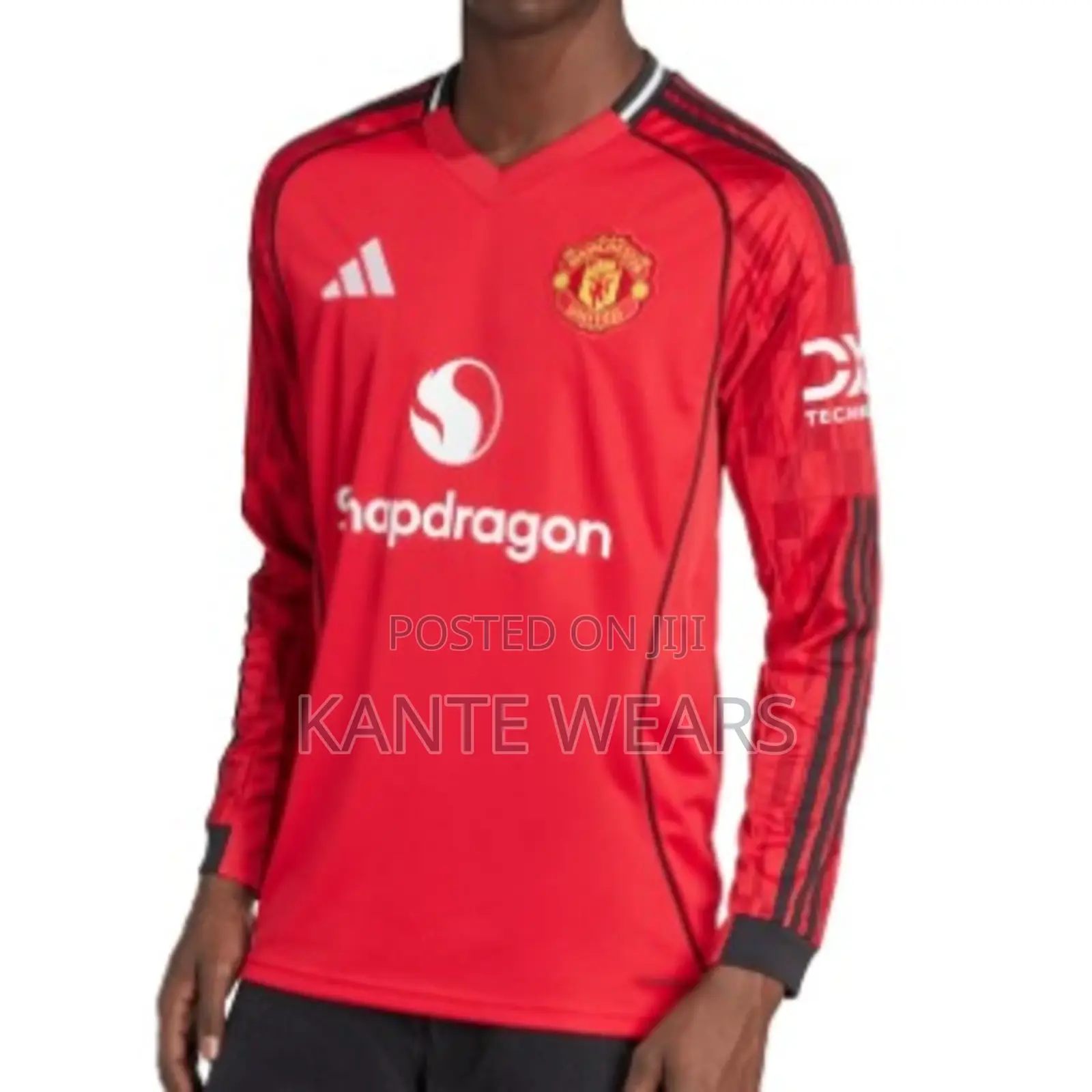 Adidas Manchester United Long Sleeve 2025/2026 Home Jersey