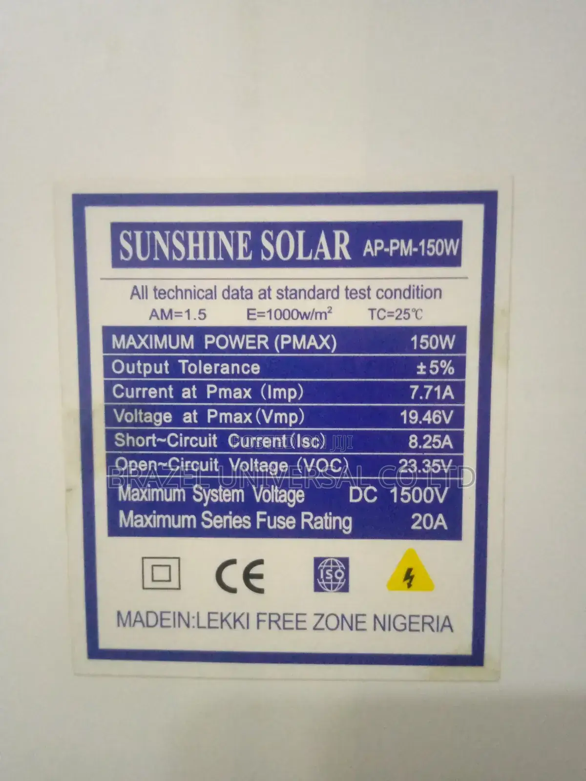 150w Mono Panel