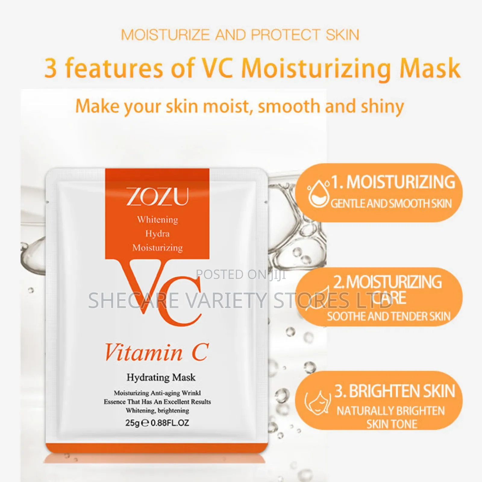 Face Masks Available – Aloe Vera, Vitamin C, Collagen, Acne Control
